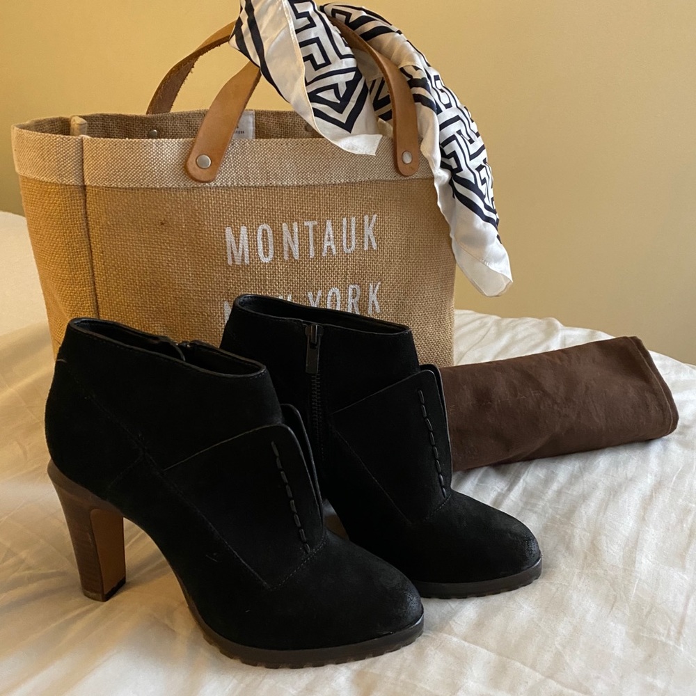 Elie Tahari Trilby leather booties.